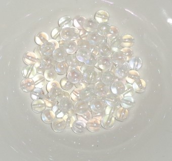 Margele sticla Cehia rt 6mm alb tr cu irizatii (00030/21405) - 10buc