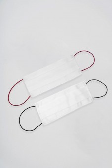 Masca de protectie alba din BUMBAC unisex, cu snur ALB (1buc)