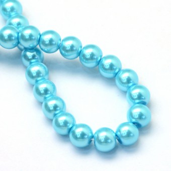 Perle sticla turcoaz-bleu 4mm - cca 210buc