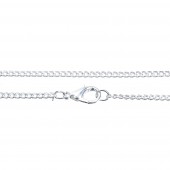 Baza colier placat cu argint 46cm lungime, za 3,3x2,3mm (1buc)