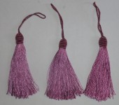 Ciucure cu agatatoare decorativa 9cm roz-mov (1buc)