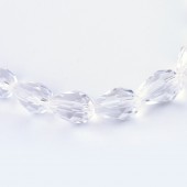 Lacrimi sticla fatetate 8x6mm alb transparent - sirag cca 65buc