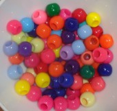 Margele acril rondele cu gaura mare 14x11mm multicolore - 10buc