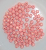 Margele acril rotunde 6mm Rose pastel Perlat - 100buc