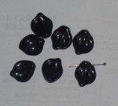 Margele Cehia frunze 15x12mm negre (1buc)
