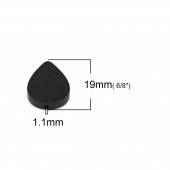 Margele lemn lacrimi negre 19x16mm, calit. 1 (1buc)