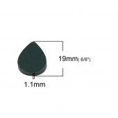 Margele lemn lacrimi verde smarald inchis 19x16mm, calit. 1 (1buc)