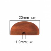 Margele lemn semicerc maro deschis  20x10x4mm (1buc)
