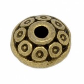 Margele metalice bronz rondele cu decor 6mm diam - cca 25buc