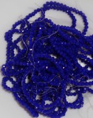 Margele sticla abac fatetate 3,5x2,5mm albastru cerneala opac lucios - sirag cca 150buc