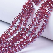Margele sticla abac fatetate 3x2mm ametist/violet cu luciu - sirag cca 180buc