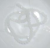 Margele sticla abac fatetate 4x3mm alb laptos - cca 125buc