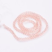 Margele sticla abac fatetate 4x3mm rosaline transparent - sirag 150buc