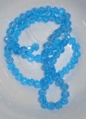 Margele sticla abac fatetate 6x4mm bleu mediu tr. cu luciu - sirag cca 90buc