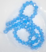 Margele sticla abac fatetate 8x6mm bleu inchis cu irizatii - 67buc