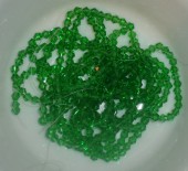 Margele sticla bicon fatetate 4mm verde deschis transparent - 100buc