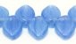 Margele sticla Cehia frunze 12x7mm albastru safir (x1051) - 10buc