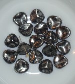 Margele sticla Cehia petale mari 14x13mm negre cu patina argintie (23980/43400) (1buc)
