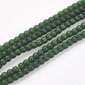 Margele sticla rotunde 4mm verde smarald transparent - sirag cca 80buc