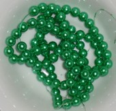 Perle sticla 10mm verde crud/aprins - 10buc