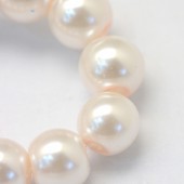 Perle sticla alb unt/rose 3mm - cca 200buc