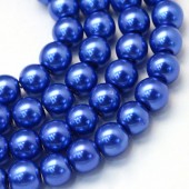 Perle sticla albastru cerneala 3mm - cca 200buc
