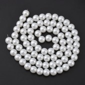 Perle sticla albe 10mm - 10buc
