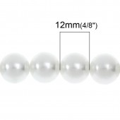 Perle sticla albe 12mm - 10buc (calit.1)