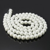Perle sticla albe 4mm - sirag cca 210buc