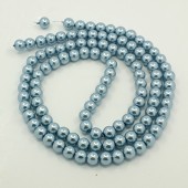 Perle sticla bleu-gri 10mm - 10buc