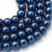 Perle sticla bleumarin 3mm - cca 195buc