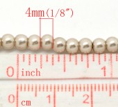 Perle sticla cafea 4mm - cca 210buc
