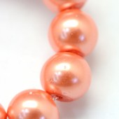Perle sticla corai 10mm - 10buc