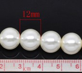 Perle sticla ivory 12mm - 10buc (calit.1)