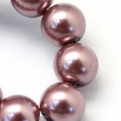 Perle sticla maro-ametist 8mm - sirag cca 100buc