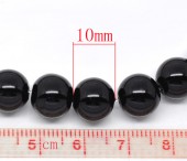 Perle sticla negre 10mm - 10buc