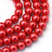 Perle sticla rosii 4mm - 210buc