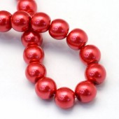 Perle sticla rosii 4mm - 210buc