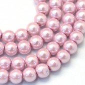 Perle sticla roz-lila 3mm - cca 190buc