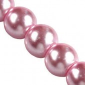 Perle sticla roz mediu 10mm - 10buc
