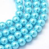 Perle sticla turcoaz/bleu 3mm - cca 200buc