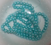 Perle sticla turcoaz deschis 6mm - sirag cca 140buc