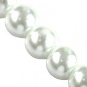 Perle sticla albe 8mm - sirag cca 105buc