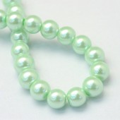 Perle sticla verde menta pastel 3mm - cca 195buc