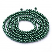Perle sticla verde smarald 4mm - sirag 210buc
