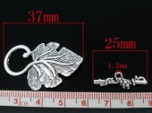 Toggle vita-de-vie argintiu antichizat 37x23mm (1set)