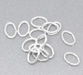 Zale simple ovale placate cu argint 5,5x4mm, 0,7mm grosime - 50buc
