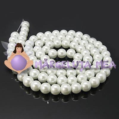 Perle sticla albe 4mm - buc