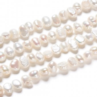 Perle de Cultura ivory 4,5-6,5 x 3-4 x 4-5,5mm, gaura cca 0,5mm - sirag cca 40buc