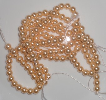 Perle sticla galben caisa 6mm, calit. 1 - sirag cca 70buc
